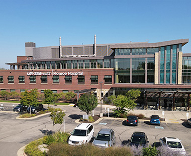 SSM Health Monroe Hospital at night